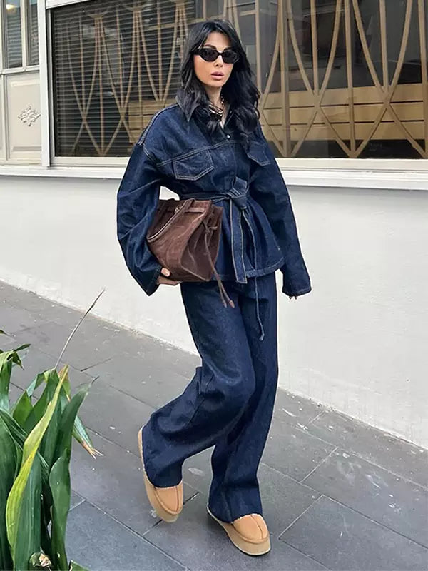 Elegante completo in denim