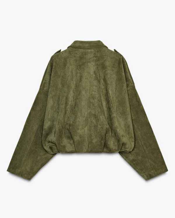 Giacca in pelle scamosciata Verve oversize
