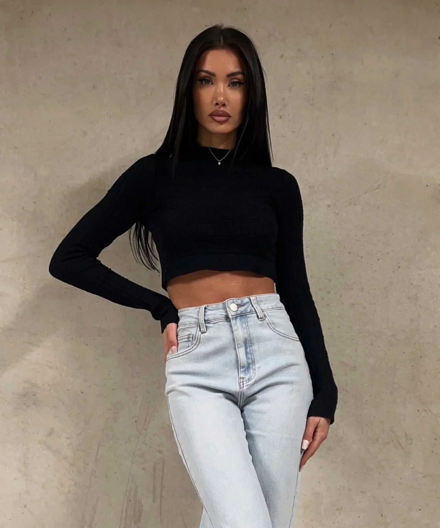 Jeans elasticizzati a gamba larga Sawi blu