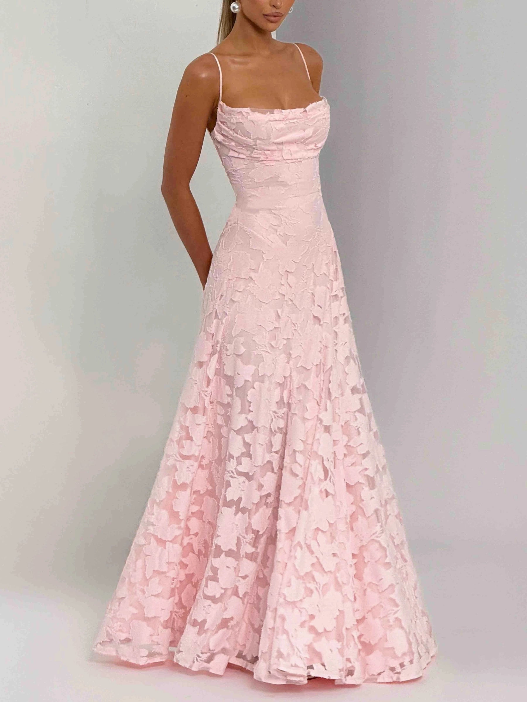 Rosalie – Delicato abito lungo con dettagli in pizzo