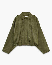 Giacca in pelle scamosciata Verve oversize