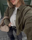 Giacca in pelle scamosciata Verve oversize