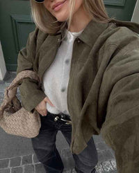 Giacca in pelle scamosciata Verve oversize