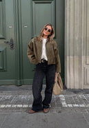 Giacca in pelle scamosciata Verve oversize
