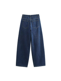 Jeans a gamba larga con taglio obliquo