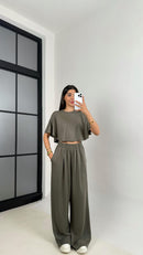 Camicia due pezzi comoda e pantaloni da jogging