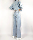 Jeans elasticizzati a gamba larga Tria blu