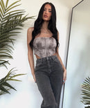 Jeans elasticizzati a gamba larga grigio medio