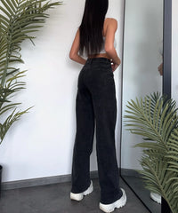Jeans elasticizzati a gamba larga neri